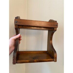 Vintage Wooden Wall-Mounted Shelf With Rustic Charm
